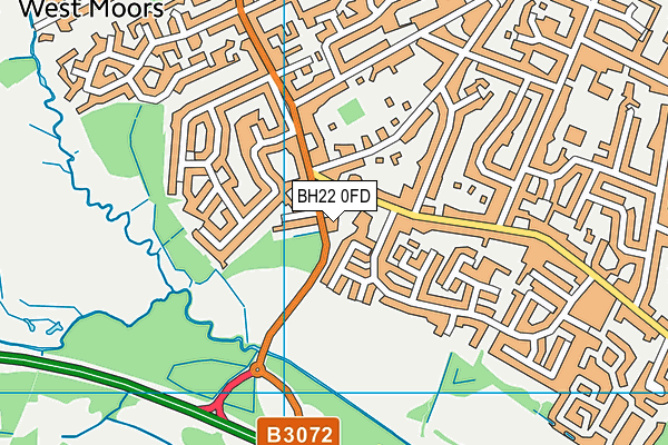 BH22 0FD map - OS VectorMap District (Ordnance Survey)