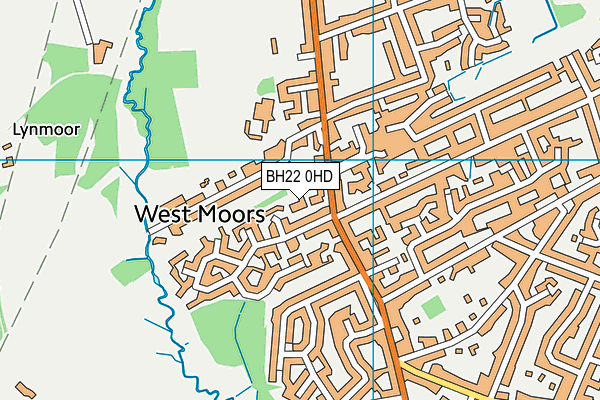 BH22 0HD map - OS VectorMap District (Ordnance Survey)