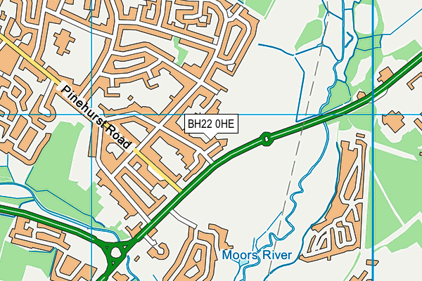 BH22 0HE map - OS VectorMap District (Ordnance Survey)