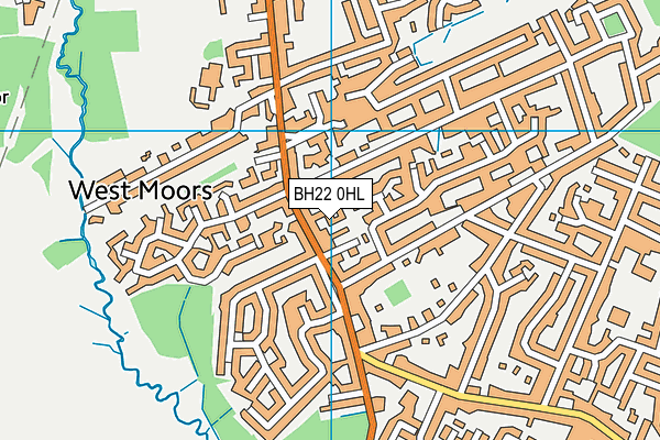BH22 0HL map - OS VectorMap District (Ordnance Survey)