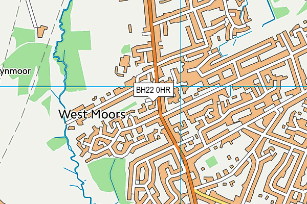 BH22 0HR map - OS VectorMap District (Ordnance Survey)