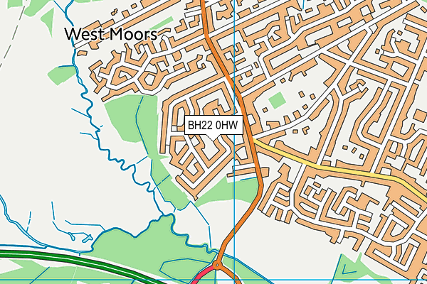 BH22 0HW map - OS VectorMap District (Ordnance Survey)