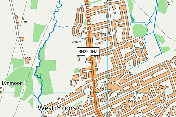 BH22 0HZ map - OS VectorMap District (Ordnance Survey)