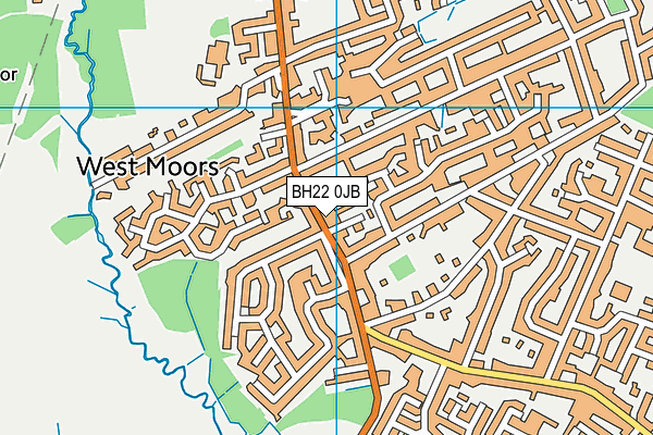 BH22 0JB map - OS VectorMap District (Ordnance Survey)