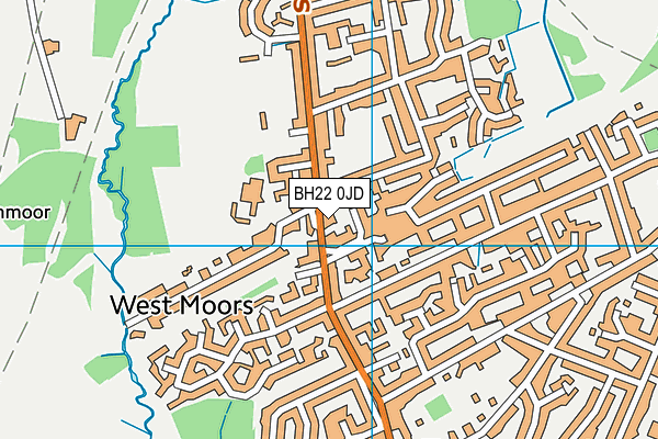 BH22 0JD map - OS VectorMap District (Ordnance Survey)
