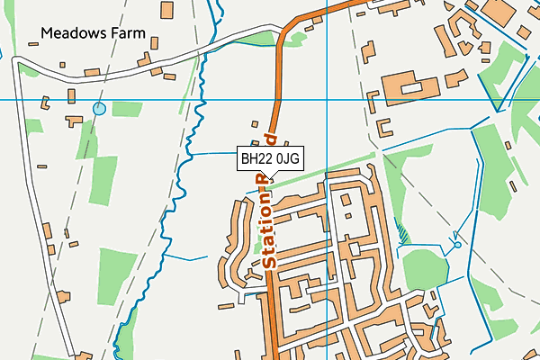 BH22 0JG map - OS VectorMap District (Ordnance Survey)