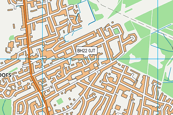 BH22 0JT map - OS VectorMap District (Ordnance Survey)