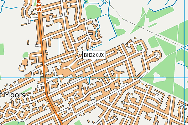 BH22 0JX map - OS VectorMap District (Ordnance Survey)