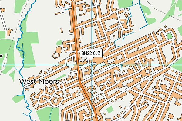 BH22 0JZ map - OS VectorMap District (Ordnance Survey)