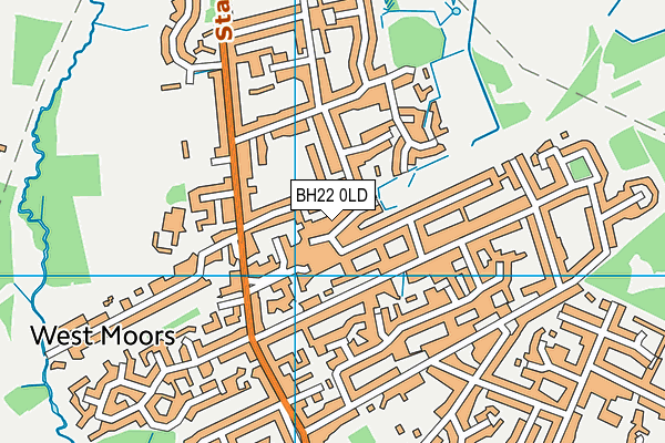 BH22 0LD map - OS VectorMap District (Ordnance Survey)