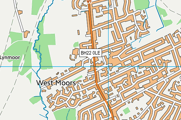 BH22 0LE map - OS VectorMap District (Ordnance Survey)