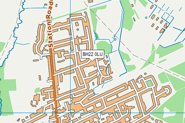 BH22 0LU map - OS VectorMap District (Ordnance Survey)