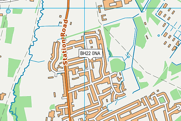 BH22 0NA map - OS VectorMap District (Ordnance Survey)