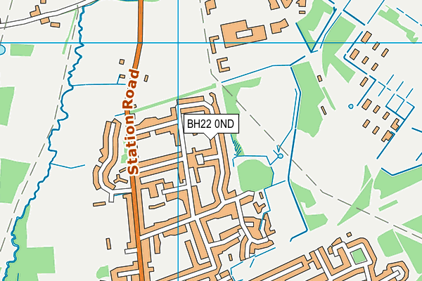 BH22 0ND map - OS VectorMap District (Ordnance Survey)