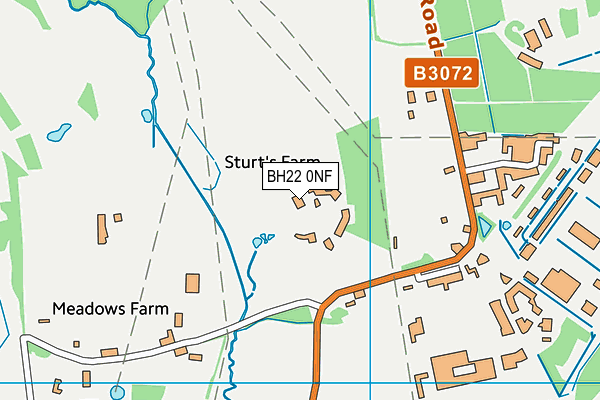 BH22 0NF map - OS VectorMap District (Ordnance Survey)