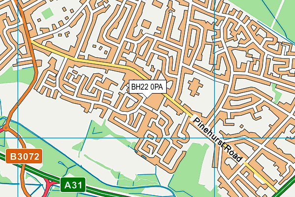 BH22 0PA map - OS VectorMap District (Ordnance Survey)