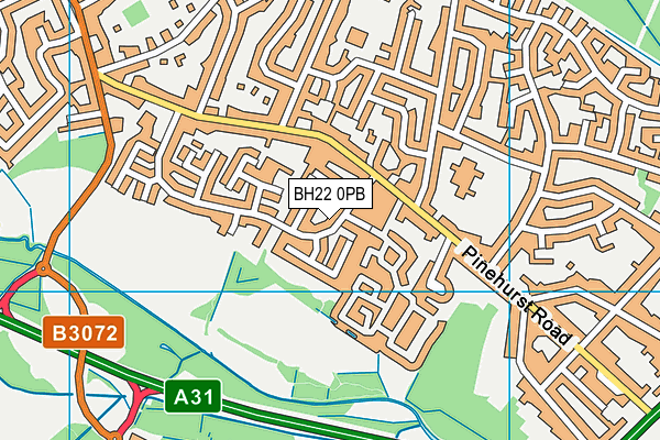 BH22 0PB map - OS VectorMap District (Ordnance Survey)