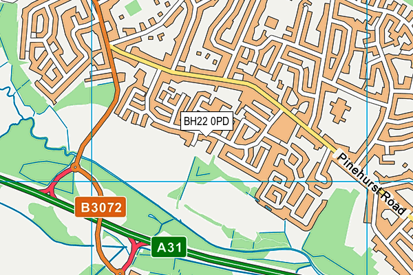 BH22 0PD map - OS VectorMap District (Ordnance Survey)
