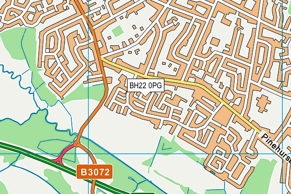 BH22 0PG map - OS VectorMap District (Ordnance Survey)