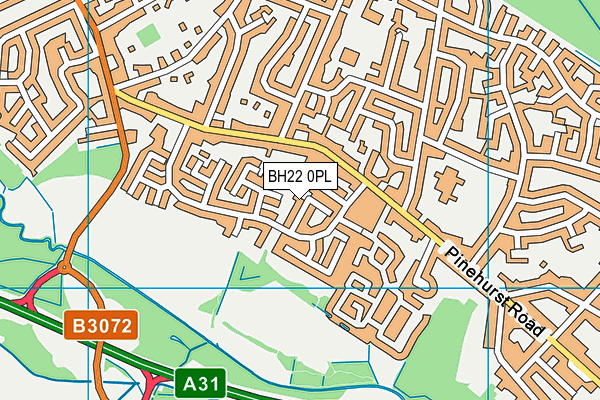 BH22 0PL map - OS VectorMap District (Ordnance Survey)