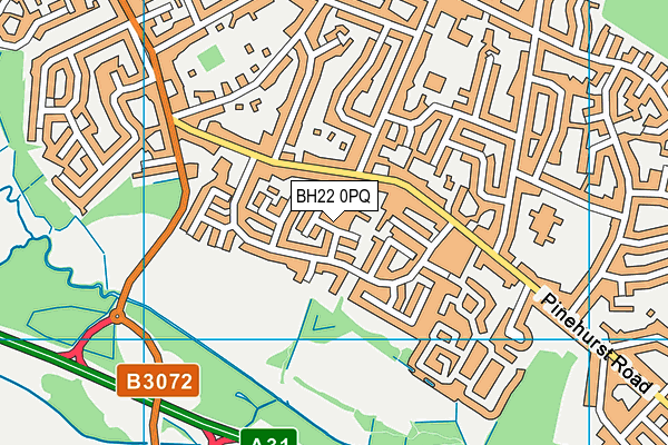 BH22 0PQ map - OS VectorMap District (Ordnance Survey)