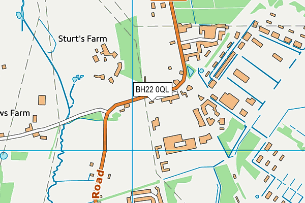 BH22 0QL map - OS VectorMap District (Ordnance Survey)