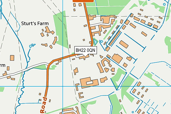 BH22 0QN map - OS VectorMap District (Ordnance Survey)