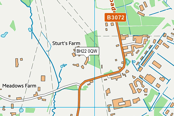 BH22 0QW map - OS VectorMap District (Ordnance Survey)