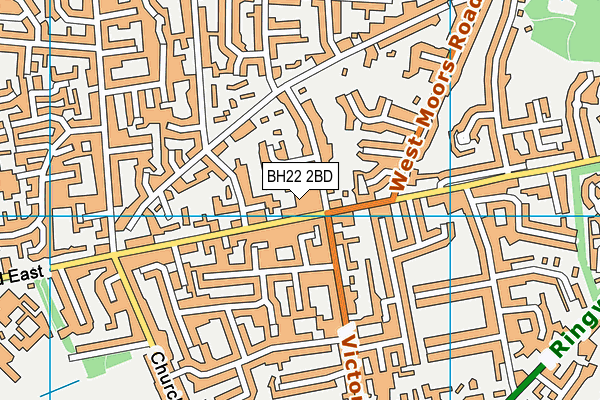 BH22 2BD map - OS VectorMap District (Ordnance Survey)