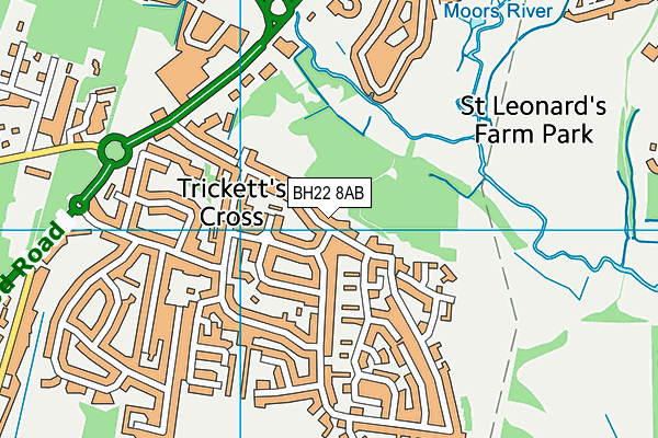 Ford Lane Recreation Ground map (BH22 8AB) - OS VectorMap District (Ordnance Survey)