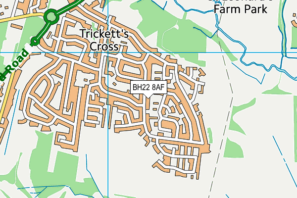 BH22 8AF map - OS VectorMap District (Ordnance Survey)