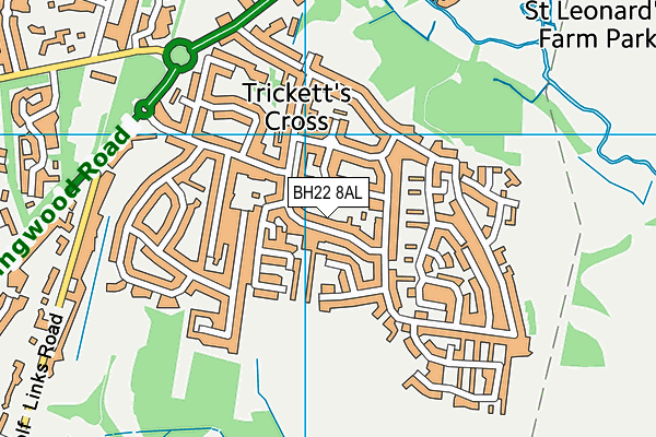 BH22 8AL map - OS VectorMap District (Ordnance Survey)