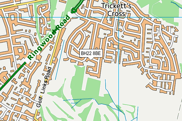 BH22 8BE map - OS VectorMap District (Ordnance Survey)
