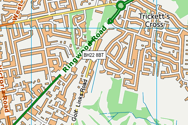 BH22 8BT map - OS VectorMap District (Ordnance Survey)