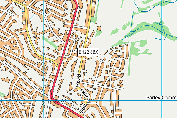 BH22 8BX map - OS VectorMap District (Ordnance Survey)