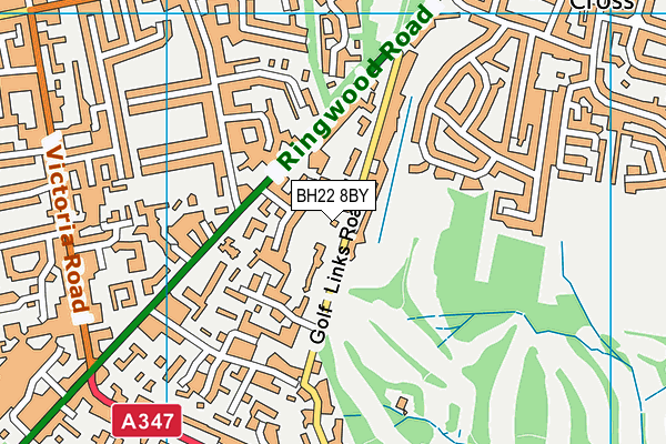BH22 8BY map - OS VectorMap District (Ordnance Survey)