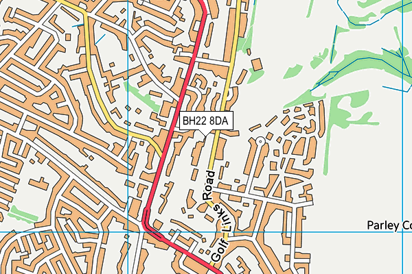 BH22 8DA map - OS VectorMap District (Ordnance Survey)