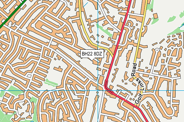 BH22 8DZ map - OS VectorMap District (Ordnance Survey)