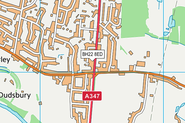 BH22 8ED map - OS VectorMap District (Ordnance Survey)