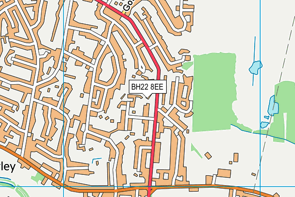 BH22 8EE map - OS VectorMap District (Ordnance Survey)