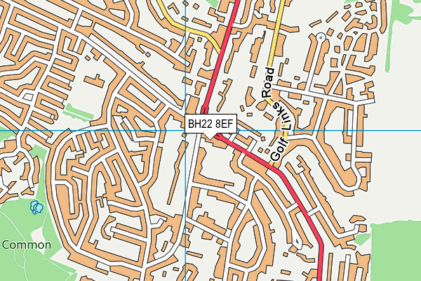 BH22 8EF map - OS VectorMap District (Ordnance Survey)