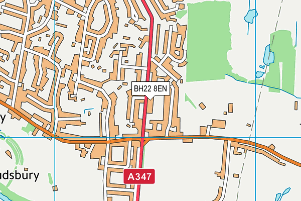 BH22 8EN map - OS VectorMap District (Ordnance Survey)