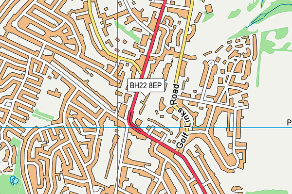 BH22 8EP map - OS VectorMap District (Ordnance Survey)