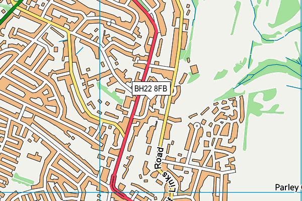 BH22 8FB map - OS VectorMap District (Ordnance Survey)