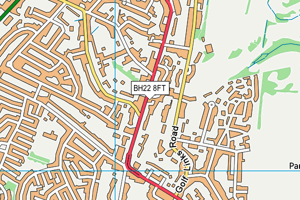 BH22 8FT map - OS VectorMap District (Ordnance Survey)
