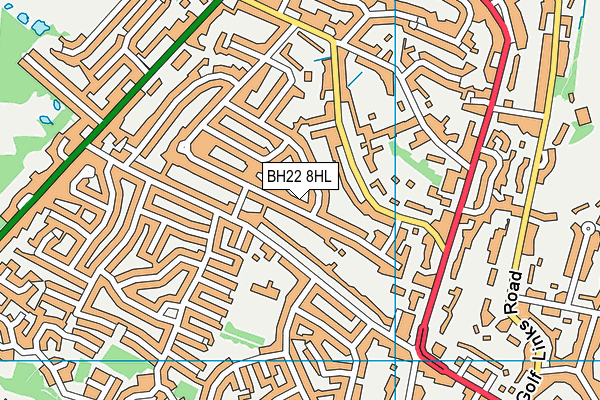 BH22 8HL map - OS VectorMap District (Ordnance Survey)