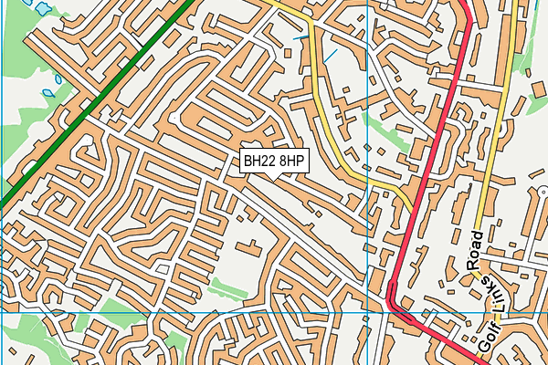 BH22 8HP map - OS VectorMap District (Ordnance Survey)
