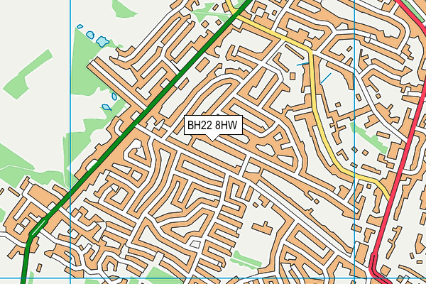 BH22 8HW map - OS VectorMap District (Ordnance Survey)
