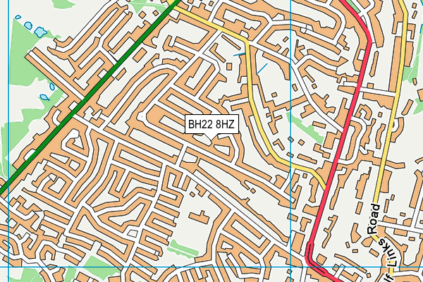 BH22 8HZ map - OS VectorMap District (Ordnance Survey)