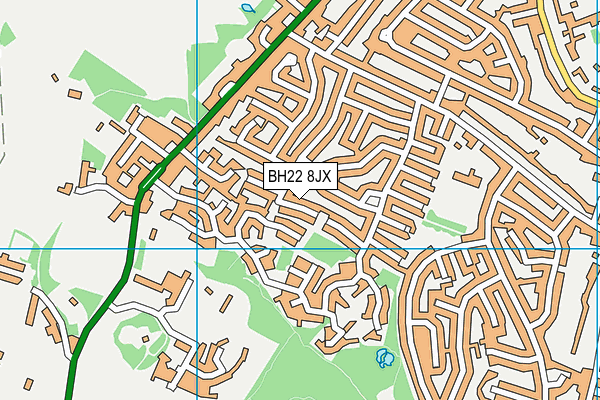 BH22 8JX map - OS VectorMap District (Ordnance Survey)